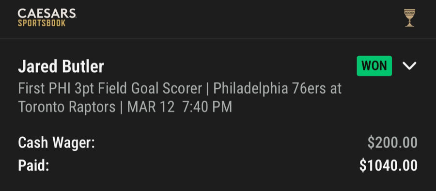 Hall of Fame betting receipt