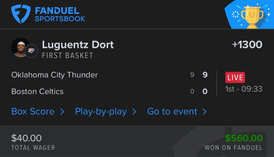 Hall of Fame betting receipt