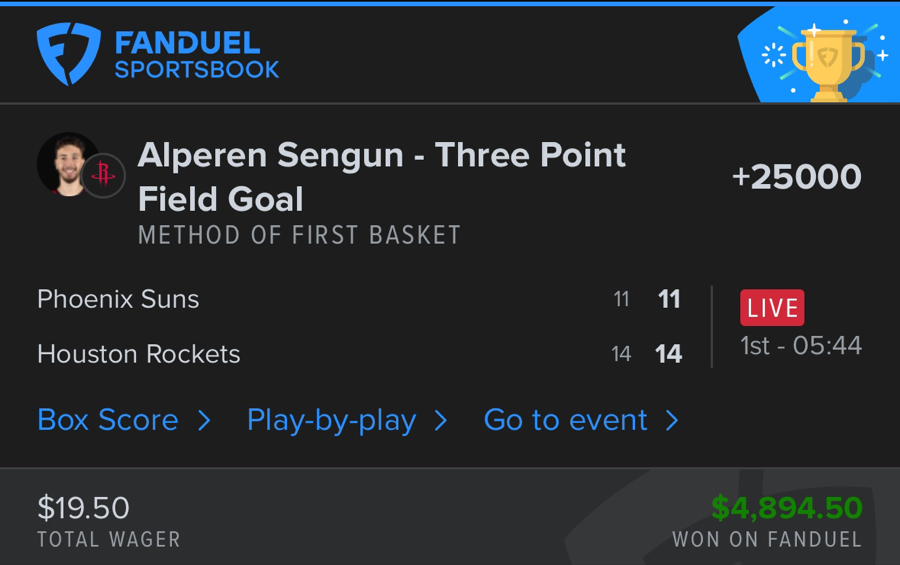 Hall of Fame betting receipt