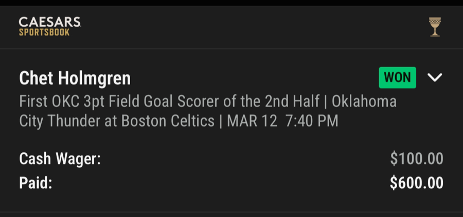 Hall of Fame betting receipt