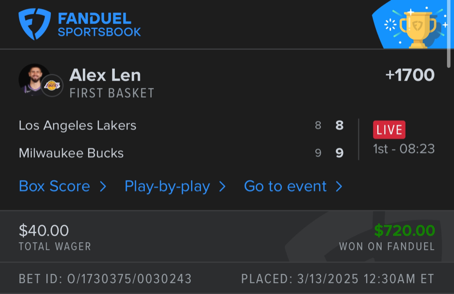 Hall of Fame betting receipt