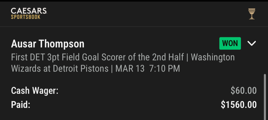 Hall of Fame betting receipt