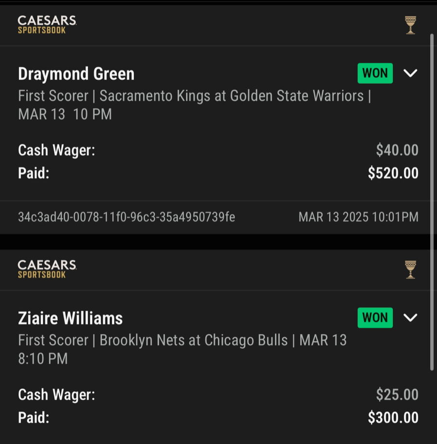 Hall of Fame betting receipt