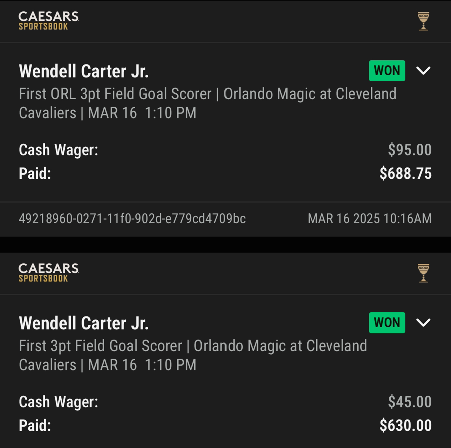 Hall of Fame betting receipt