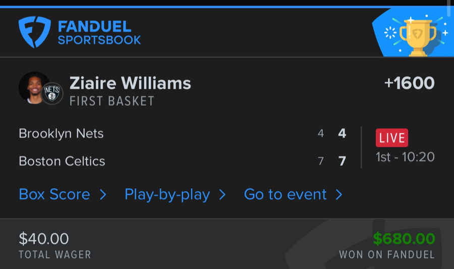 Hall of Fame betting receipt