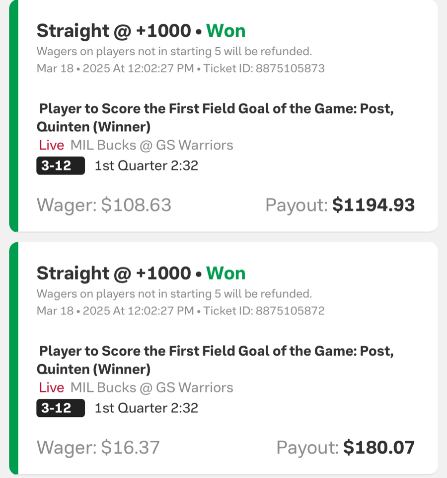 Hall of Fame betting receipt