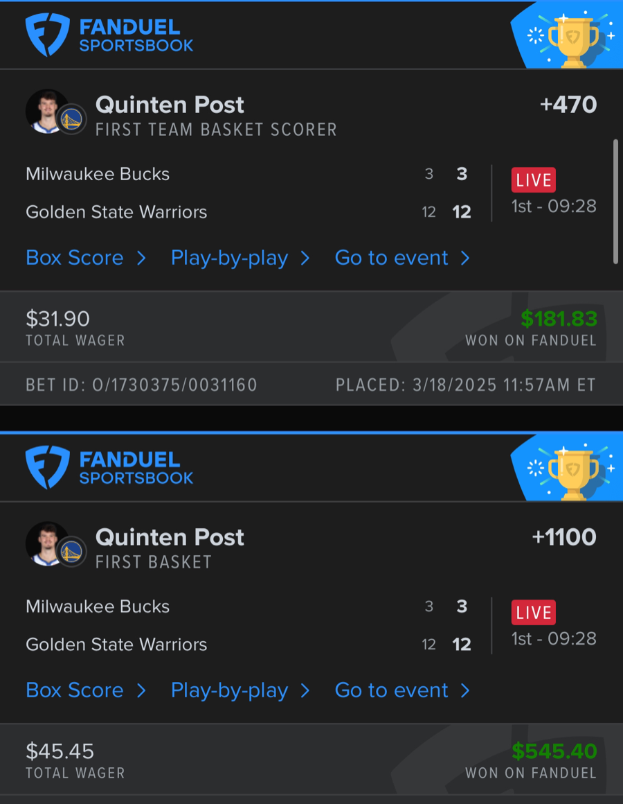 Hall of Fame betting receipt