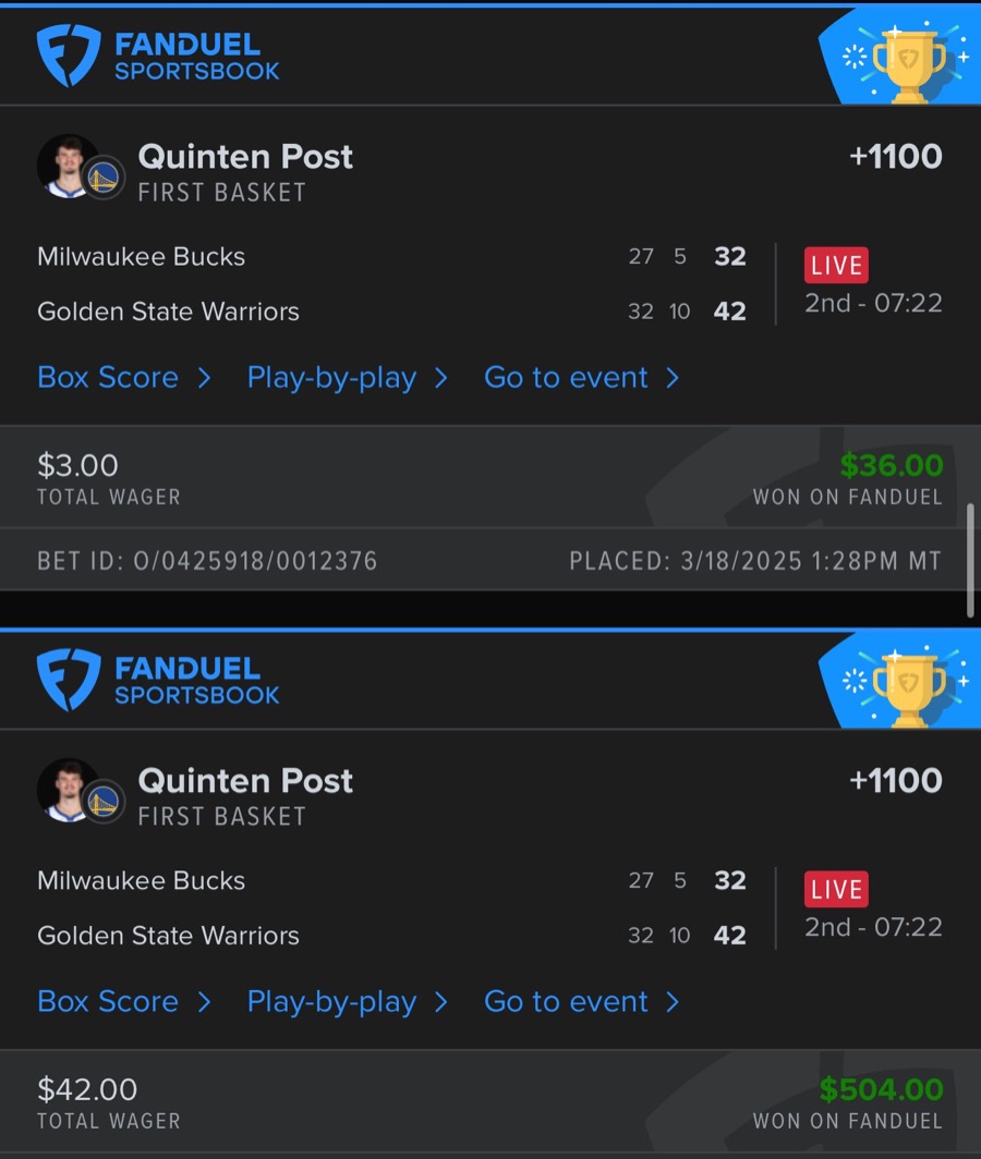 Hall of Fame betting receipt