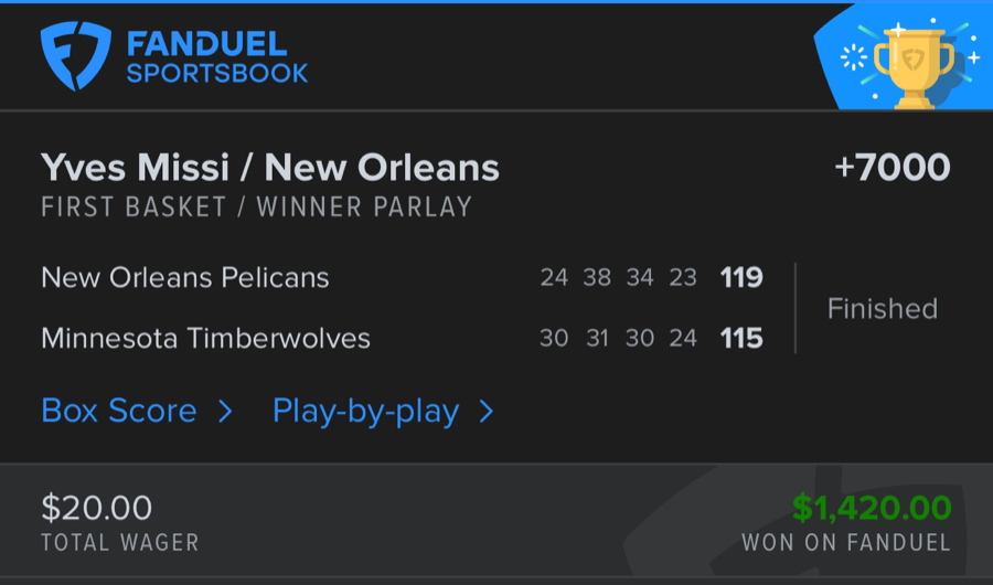 Hall of Fame betting receipt