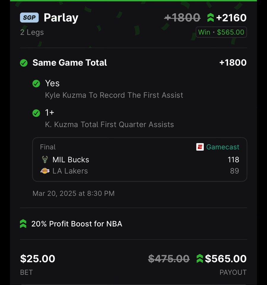 Hall of Fame betting receipt