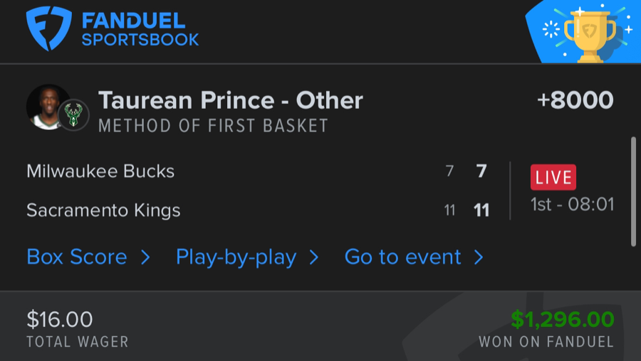 Hall of Fame betting receipt