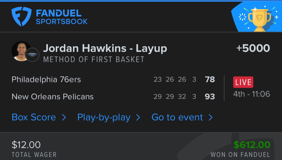 Hall of Fame betting receipt