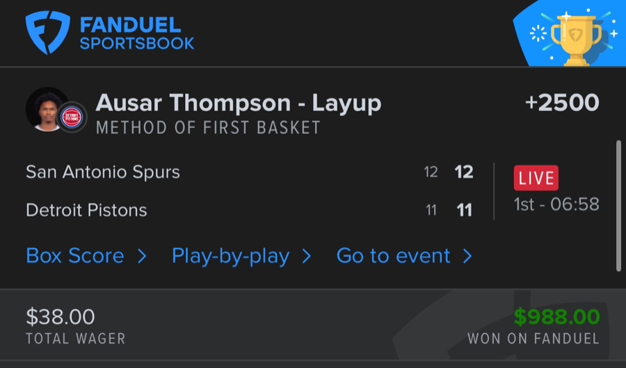 Hall of Fame betting receipt