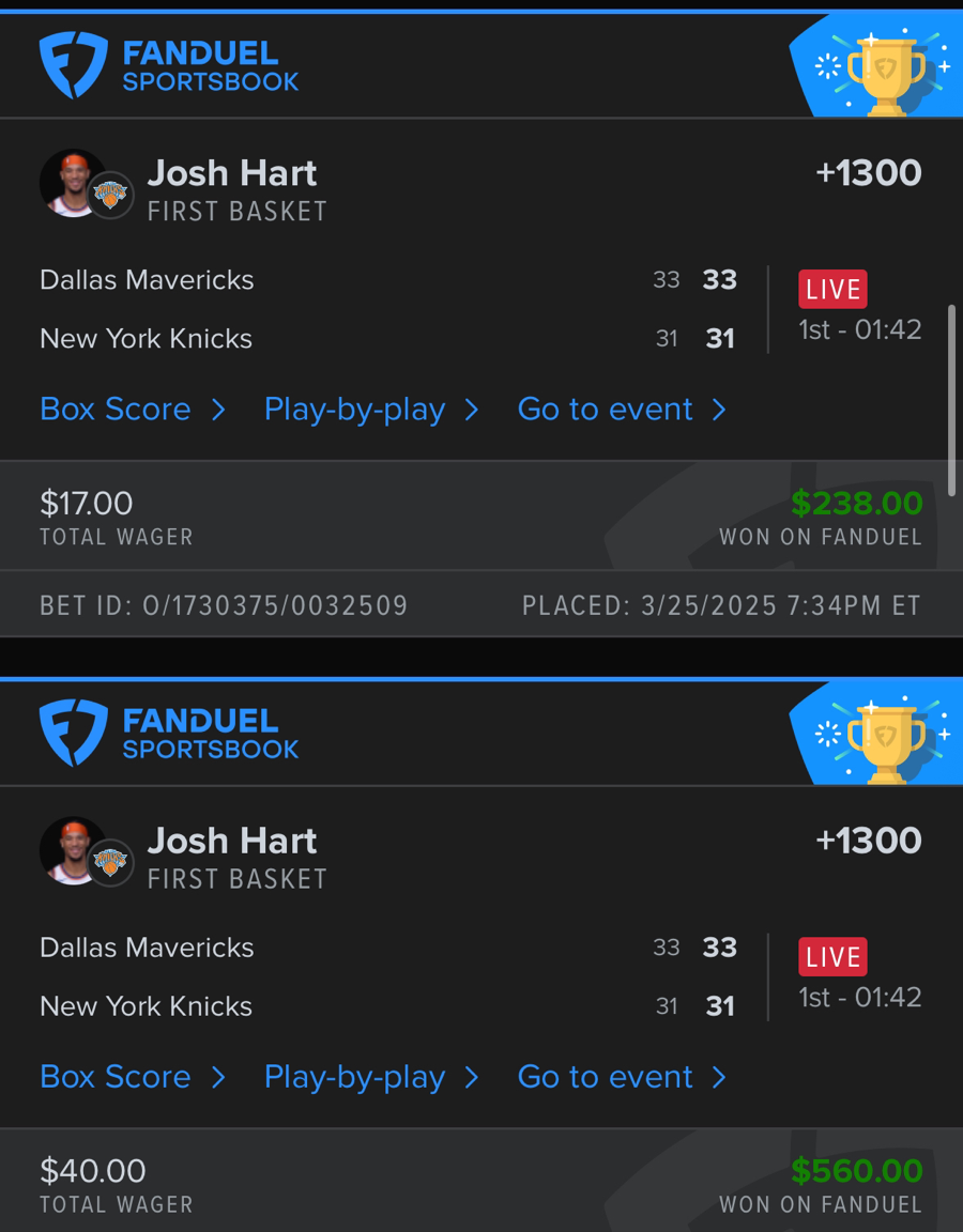 Hall of Fame betting receipt