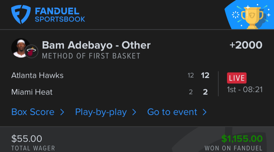 Hall of Fame betting receipt