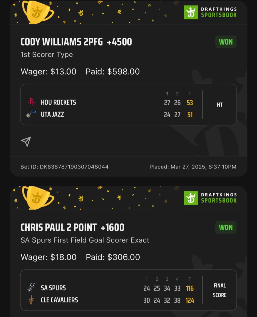 Hall of Fame betting receipt