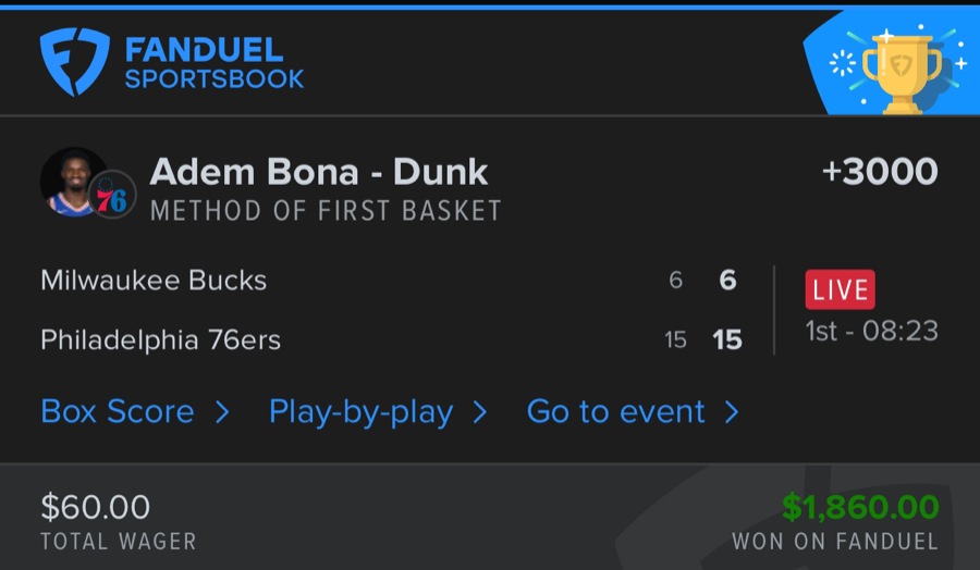 Hall of Fame betting receipt