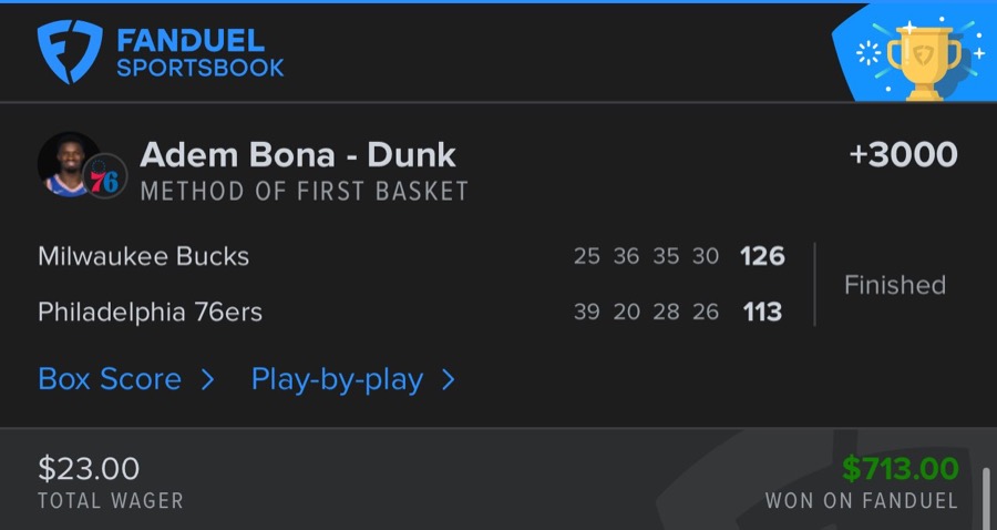 Hall of Fame betting receipt