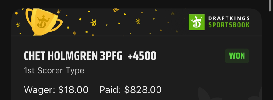 Hall of Fame betting receipt