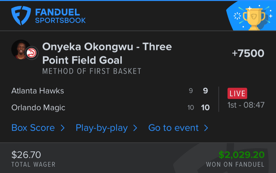 Hall of Fame betting receipt