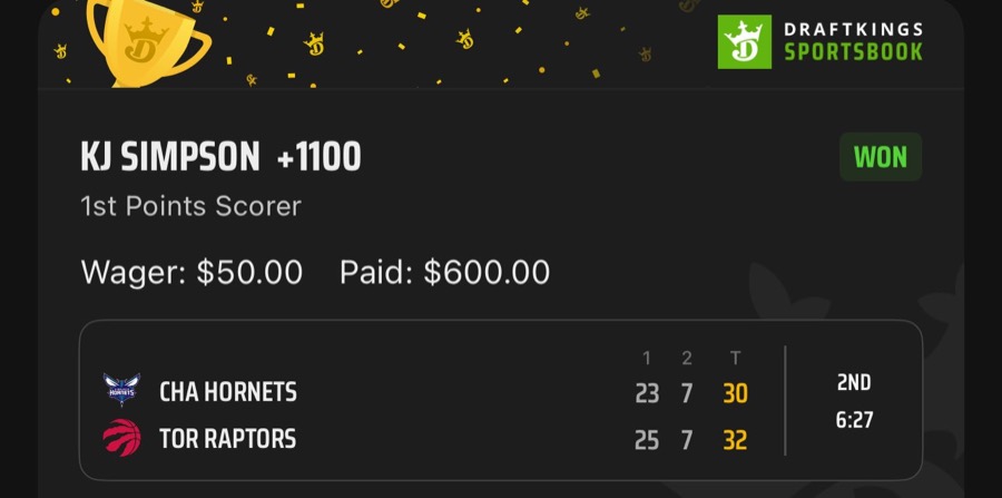 Hall of Fame betting receipt