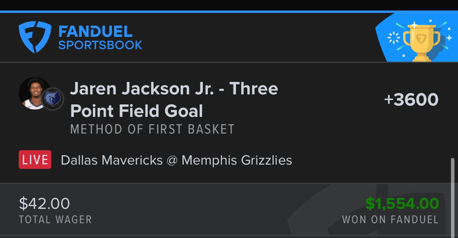 Hall of Fame betting receipt