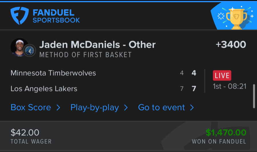 Hall of Fame betting receipt