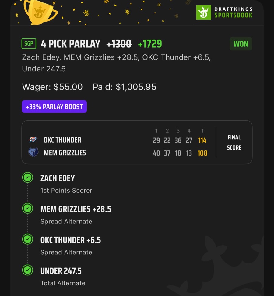 Hall of Fame betting receipt