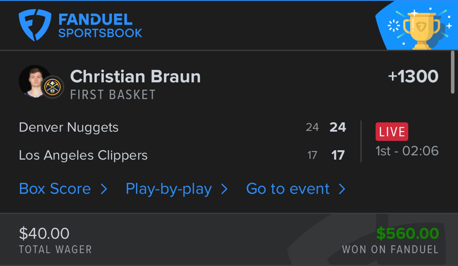 Hall of Fame betting receipt