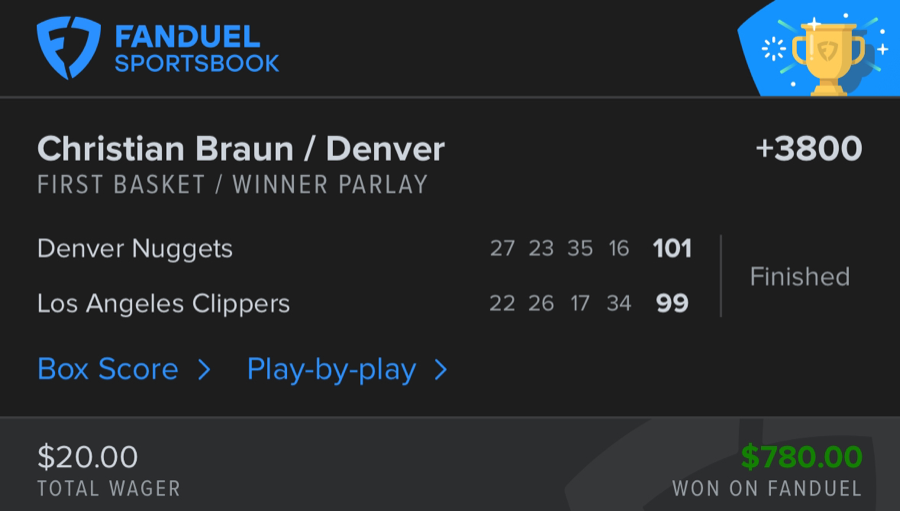 Hall of Fame betting receipt