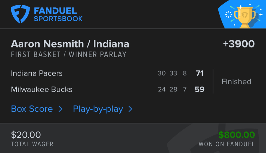 Hall of Fame betting receipt