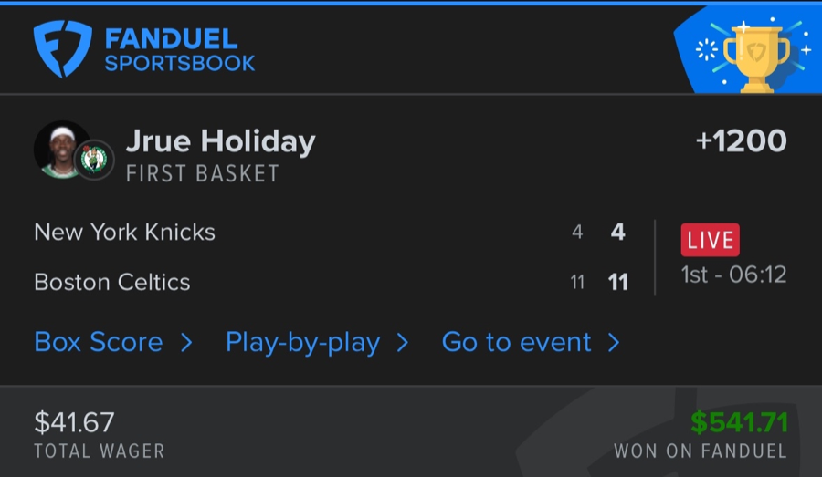 Hall of Fame betting receipt