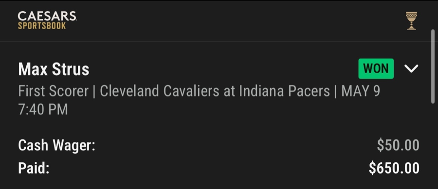 Hall of Fame betting receipt