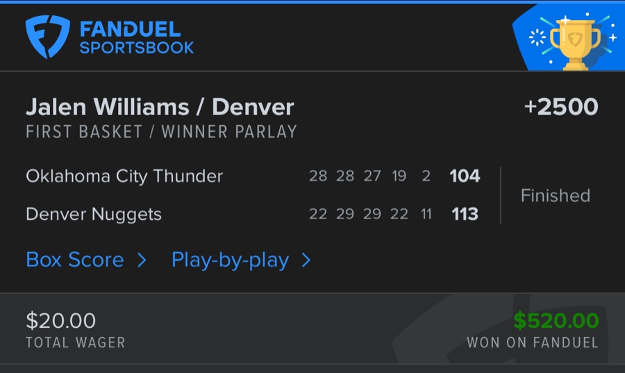 Hall of Fame betting receipt