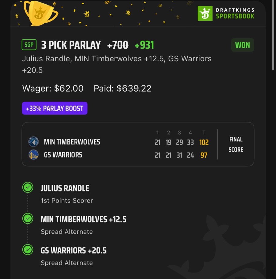 Hall of Fame betting receipt