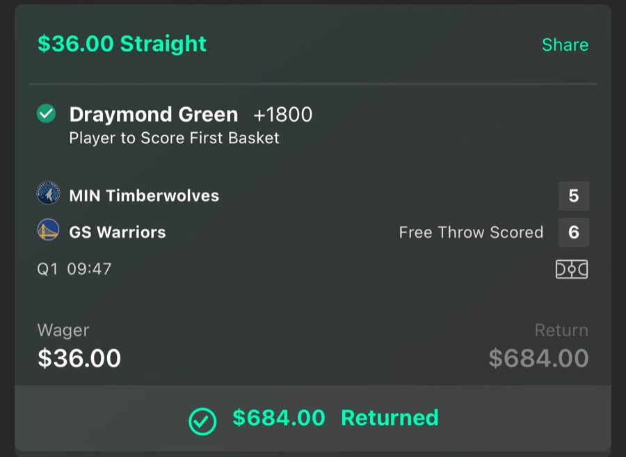 Hall of Fame betting receipt