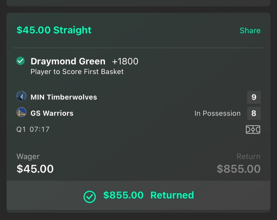 Hall of Fame betting receipt