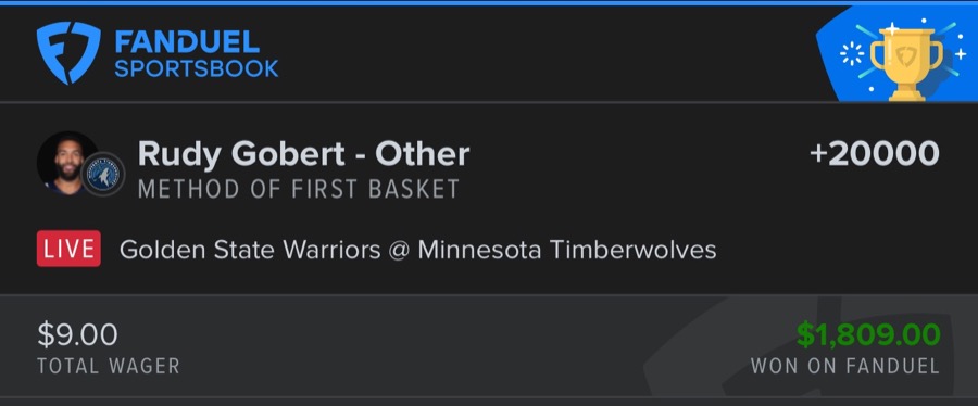 Hall of Fame betting receipt