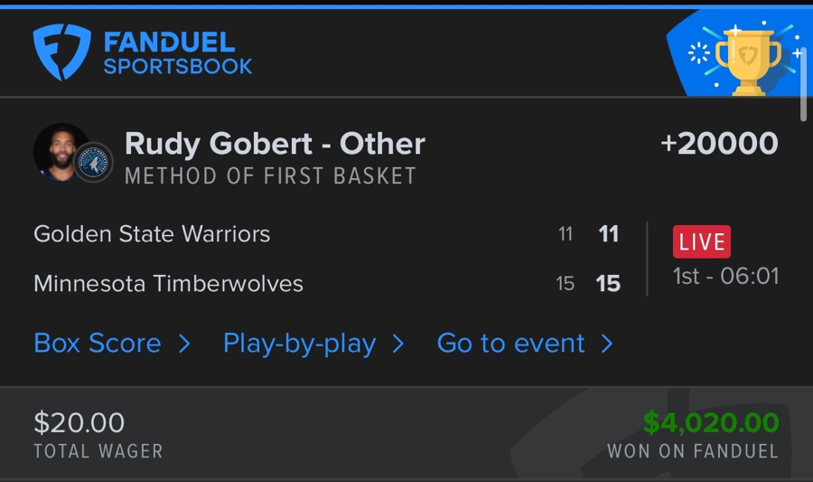 Hall of Fame betting receipt