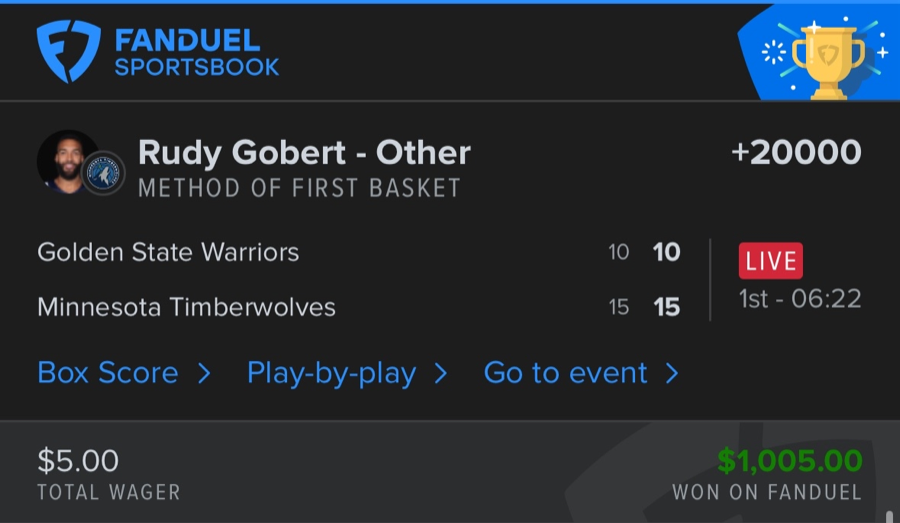 Hall of Fame betting receipt