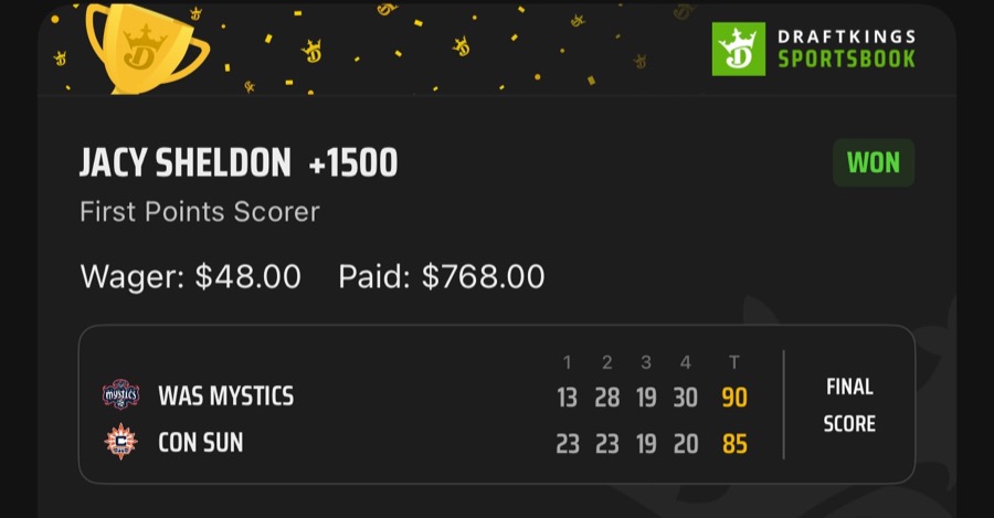 Hall of Fame betting receipt