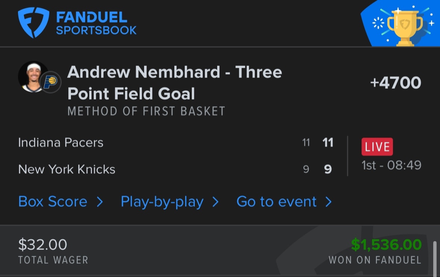 Hall of Fame betting receipt