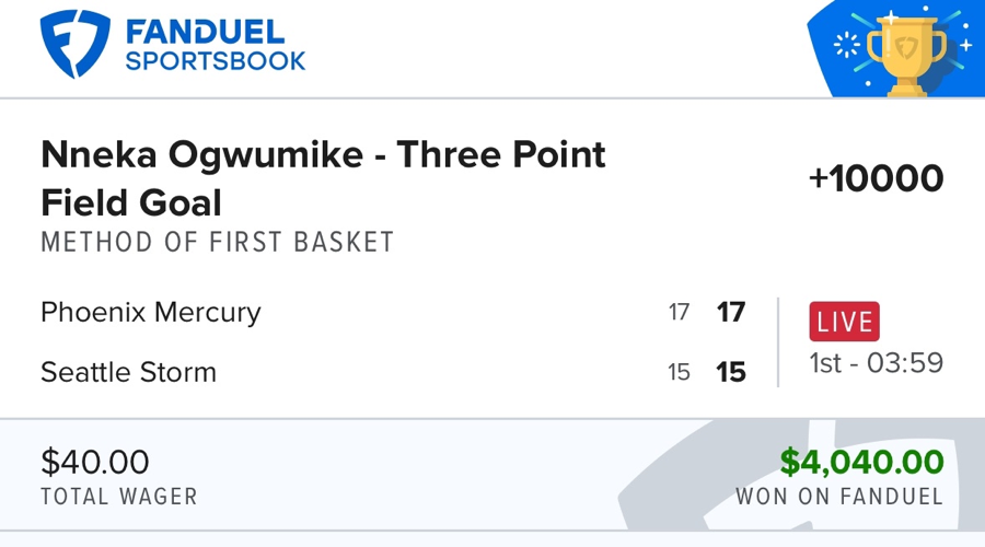 Hall of Fame betting receipt