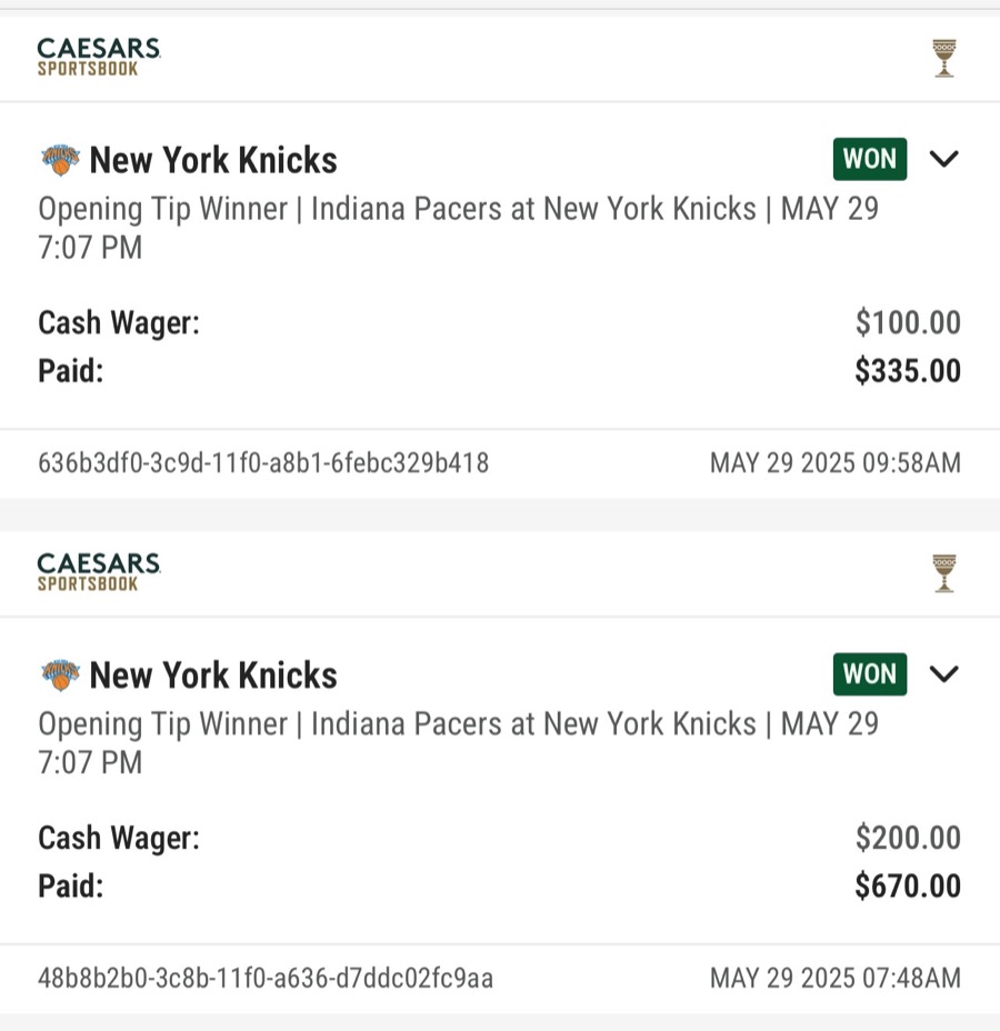 Hall of Fame betting receipt