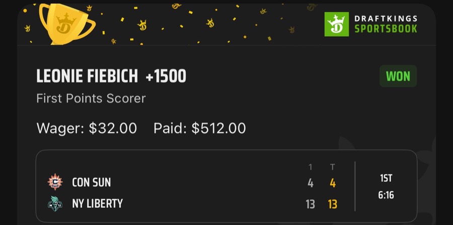 Hall of Fame betting receipt