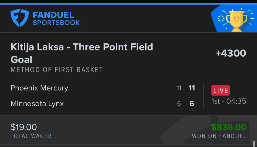 Hall of Fame betting receipt