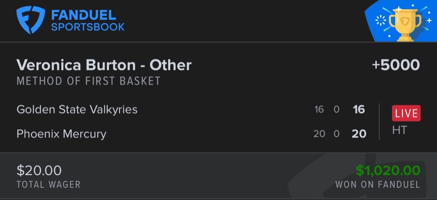 Hall of Fame betting receipt