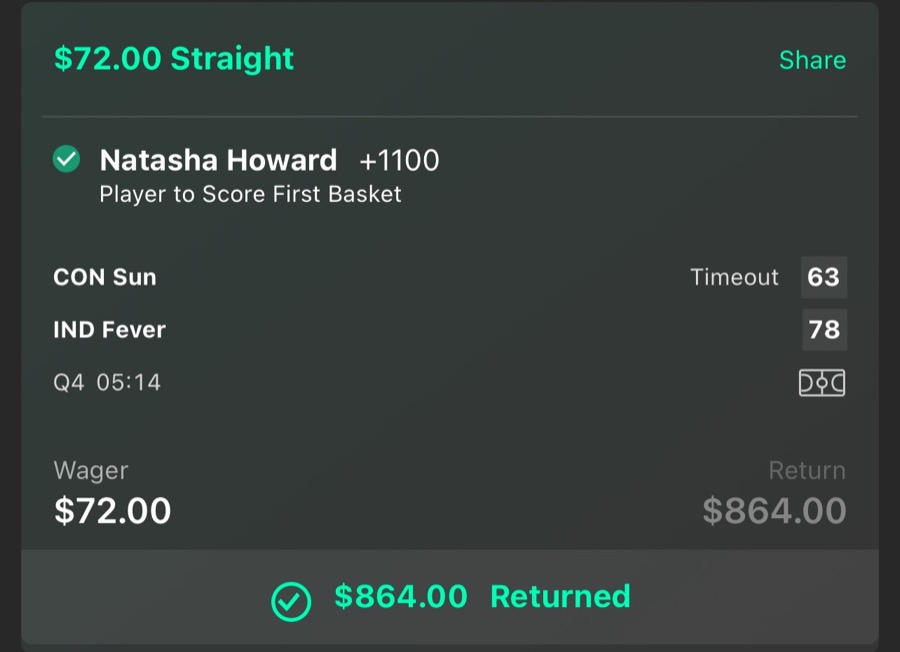 Hall of Fame betting receipt