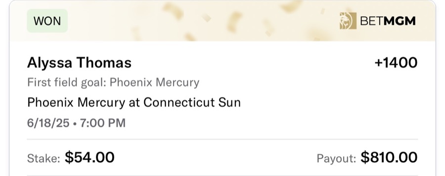 Hall of Fame betting receipt