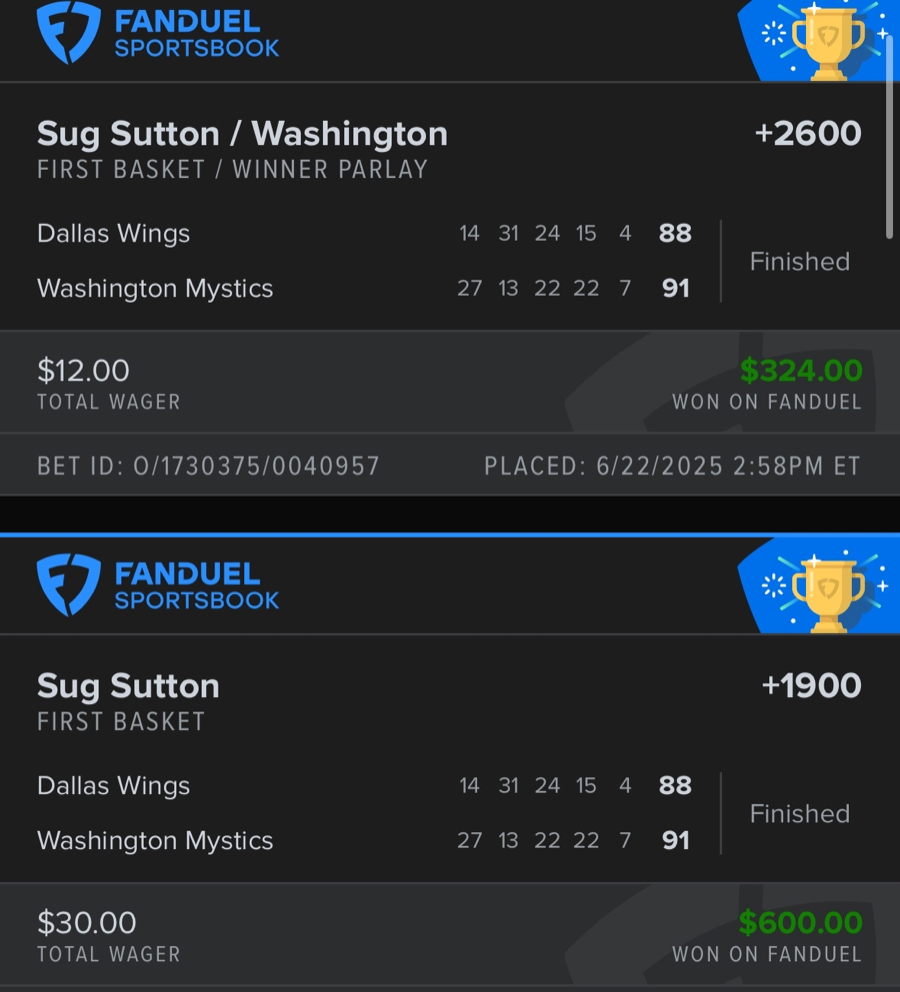 Hall of Fame betting receipt